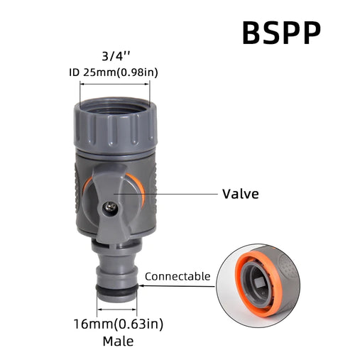 1-Pcs 1/2" 3/4" 1" Garden Hose Quick Connect Adapters -EU BPS Threaded