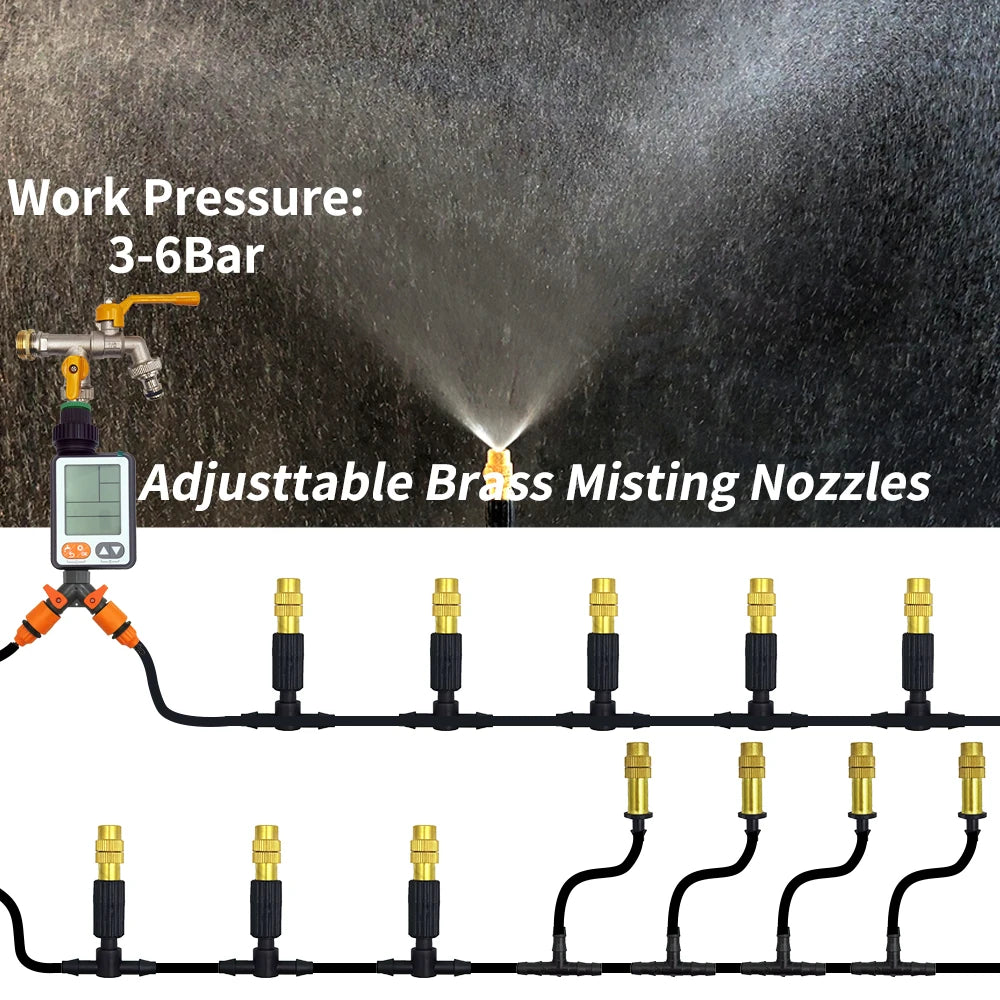 15M-30M Outdoor Misting Cooling System Garden Irrigation Watering