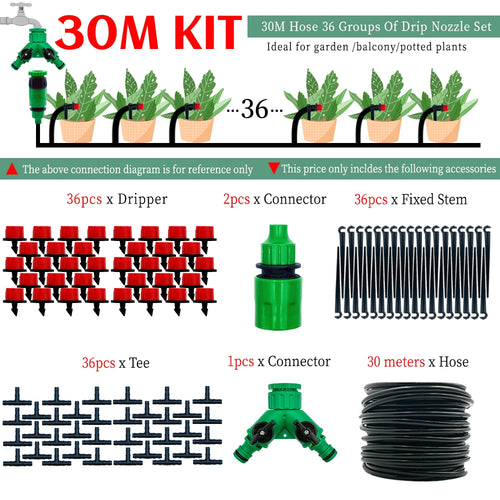 Greenhouse 10M-30M DIY Drip Irrigation System Automatic Watering
