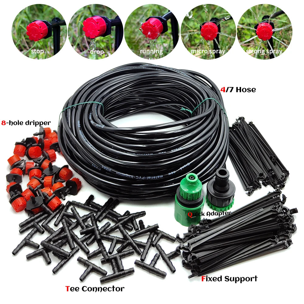 Greenhouse 10M-30M DIY Drip Irrigation System Automatic Watering