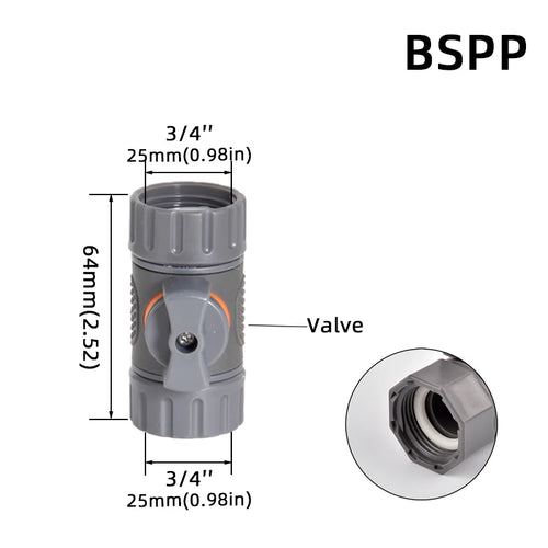 1-Pcs 1/2" 3/4" 1" Garden Hose Quick Connect Adapters -EU BPS Threaded