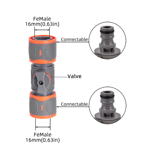 1-Pcs 1/2" 3/4" 1" Garden Hose Quick Connect Adapters -EU BPS Threaded