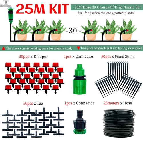 Greenhouse 10M-30M DIY Drip Irrigation System Automatic Watering