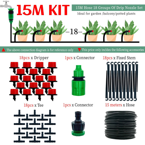 Greenhouse 10M-30M DIY Drip Irrigation System Automatic Watering