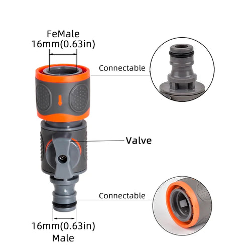 1-Pcs 1/2" 3/4" 1" Garden Hose Quick Connect Adapters -EU BPS Threaded