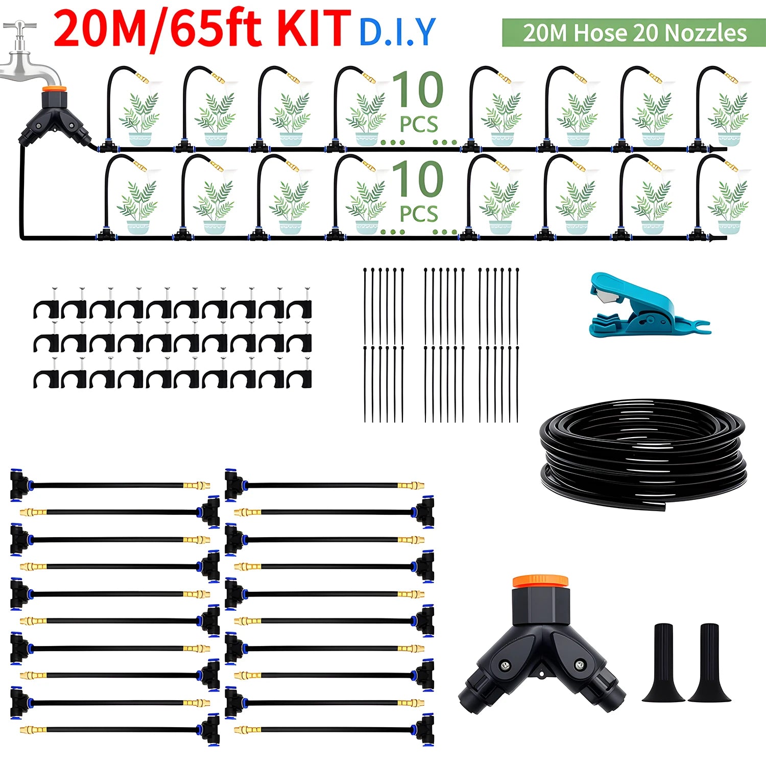 DIY Free Bending Universal Spray Kit For Greenhouse Garden Flowers