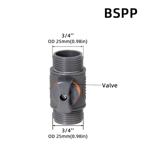 1-Pcs 1/2" 3/4" 1" Garden Hose Quick Connect Adapters -EU BPS Threaded