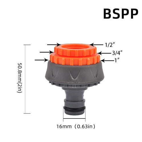 1-Pcs 1/2" 3/4" 1" Garden Hose Quick Connect Adapters -EU BPS Threaded