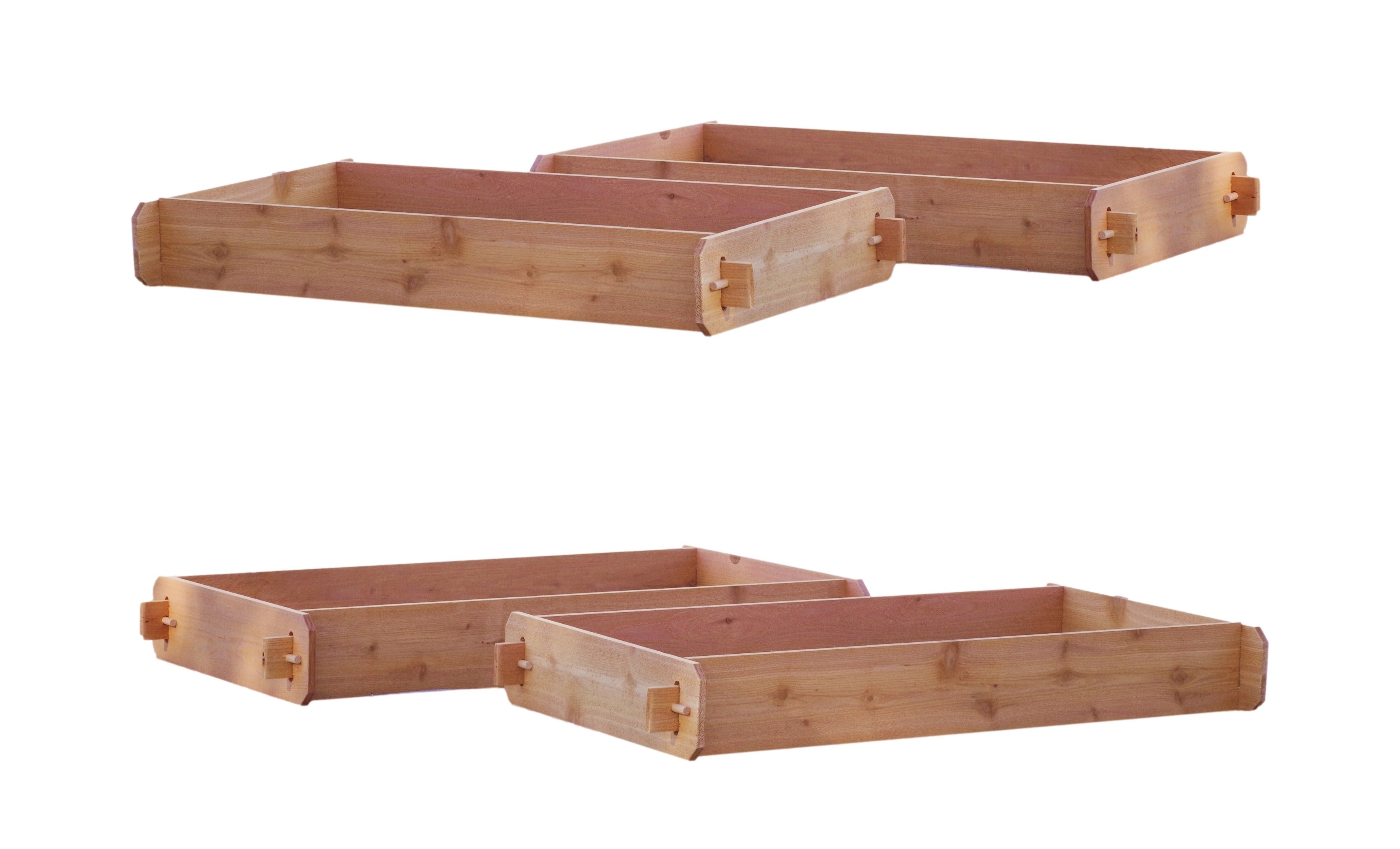 SET OF 2 Timberlane Gardens Easy Raised Garden Bed Kits. Double Deep. Select Cedar. Mortise & Tenon. 2' W x 4' L